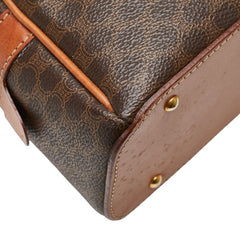 セリーヌ マカダム ハンドバッグ ブラウン PVC レザー レディース CELINE 【中古】