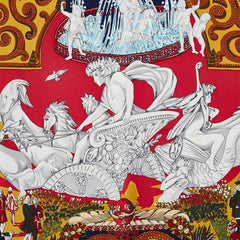 エルメス カレ90 LE PARADIS DU ROY 王の楽園 スカーフ レッド マルチカラー レディース HERMES 【中古】