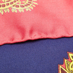 エルメス カレ90 LE PARADIS DU ROY 王の楽園 スカーフ レッド マルチカラー レディース HERMES 【中古】