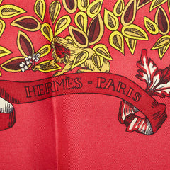 エルメス カレ90 LE PARADIS DU ROY 王の楽園 スカーフ レッド マルチカラー レディース HERMES 【中古】