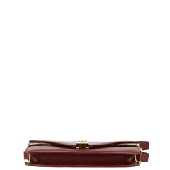 カルティエ マストライン 斜め掛け ショルダーバッグ ワインレッド ボルドー レザー レディース CARTIER 【中古】