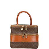 セリーヌ マカダム バニティバッグ メイクボックス ブラウン PVC レザー レディース CELINE 【中古】