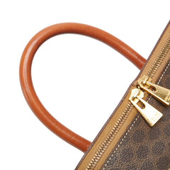 セリーヌ マカダム バニティバッグ メイクボックス ブラウン PVC レザー レディース CELINE 【中古】