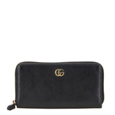 グッチ GGマーモント ラウンドファスナー 長財布 456117 ブラック レザー レディース GUCCI 【中古】