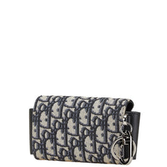 ディオール オブリーク メガネケース ブラック ベージュ ネイビー キャンバス レザー レディース Dior 【中古】