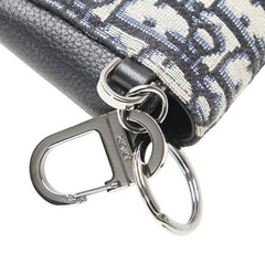 ディオール オブリーク メガネケース ブラック ベージュ ネイビー キャンバス レザー レディース Dior 【中古】