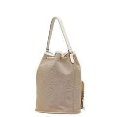 プラダ ハンドバッグ ベージュ ホワイト キャンバス レザー レディース PRADA 【中古】