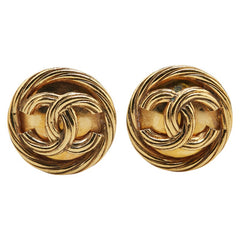 シャネル ヴィンテージ ココマーク ラウンド イヤリング ゴールド メッキ レディース CHANEL 【中古】