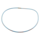 シャネル ロゴ チューブ ネックレス ライトブルー マルチカラー ビニール コットン レディース CHANEL 【中古】