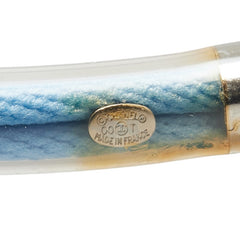 シャネル ロゴ チューブ ネックレス ライトブルー マルチカラー ビニール コットン レディース CHANEL 【中古】