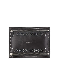 ジバンシー パンドラ スタッズ ビジュー クラッチバッグ ブラック シルバー レザー レディース Givenchy 中古