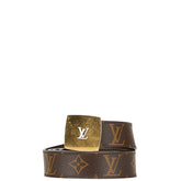 ルイ ヴィトン モノグラム サンチュール LVカット ベルト 100/40 M6887 ブラウン PVC レザー メンズ LOUIS VUITTON 【中古】
