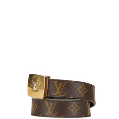 ルイ ヴィトン モノグラム サンチュール LVカット ベルト 100/40 M6887 ブラウン PVC レザー メンズ LOUIS VUITTON 【中古】
