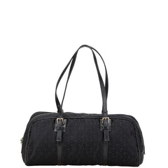 セリーヌ Cマカダム ハンドバッグ ミニボストンバッグ ブラック キャンバス レザー レディース CELINE 【中古】