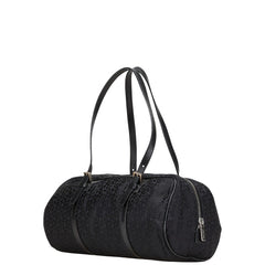 セリーヌ Cマカダム ハンドバッグ ミニボストンバッグ ブラック キャンバス レザー レディース CELINE 【中古】