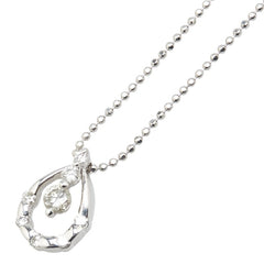 しずく モチーフ ネックレス Pt900 プラチナ Pt850 プラチナ レディース 【中古】
