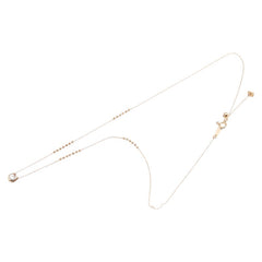 K18PG ピンクゴールド ダイヤ0.16ct プチ ネックレス レディース 【中古】