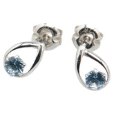 ヨンドシー ティアドロップ しずく スタッドピアス シルバー ライトブルー K10 ゴールド アクアマリン レディース 4℃ 【中古】