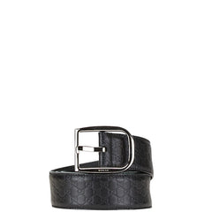 グッチ マイクログッチシマ ベルト 90/36 449716 ブラック シルバー レザー メンズ GUCCI 【中古】