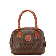 セリーヌ マカダム ハンドバッグ ブラウン PVC レザー レディース CELINE 【中古】