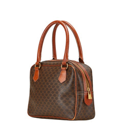 セリーヌ マカダム ハンドバッグ ブラウン PVC レザー レディース CELINE 【中古】