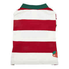 グッチ ストロベリー ボーダー ドッグウェア ペット用品 サイズ:L 695744 マルチカラー コットン レディース GUCCI 【中古】