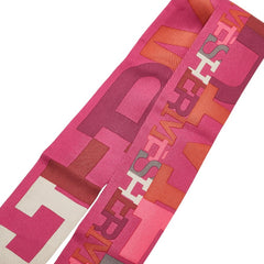 エルメス ツイリー キャピタルズ スカーフ パープル マルチカラー シルク レディース HERMES 【中古】