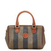 フェンディ ぺカン ハンドバッグ ミニボストンバッグ カーキ ブラック ブラウン PVC レザー レディース FENDI 【中古】