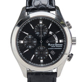 RUFUS GERARD 腕時計 自動巻き ブラック文字盤 ステンレススチール レザー メンズ 【中古】