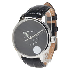 ANGULAR MOMENTUM 腕時計 自動巻き ブラック文字盤 ステンレススチール レザー メンズ 【中古】