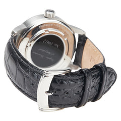 ANGULAR MOMENTUM 腕時計 自動巻き ブラック文字盤 ステンレススチール レザー メンズ 【中古】