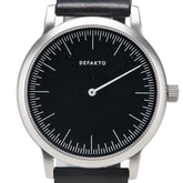 DEFAKTO ベルト(社外品) 腕時計 クオーツ ブラック文字盤 ステンレススチール レザー メンズ 【中古】