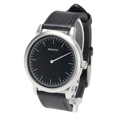 DEFAKTO ベルト(社外品) 腕時計 クオーツ ブラック文字盤 ステンレススチール レザー メンズ 【中古】