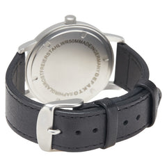DEFAKTO ベルト(社外品) 腕時計 クオーツ ブラック文字盤 ステンレススチール レザー メンズ 【中古】