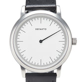 DEFAKTO ベルト(社外品) 腕時計 クオーツ ホワイト文字盤 ステンレススチール レザー メンズ 【中古】