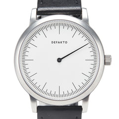 DEFAKTO ベルト(社外品) 腕時計 クオーツ ホワイト文字盤 ステンレススチール レザー メンズ 【中古】