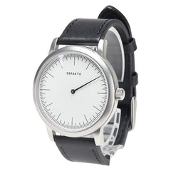 DEFAKTO ベルト(社外品) 腕時計 クオーツ ホワイト文字盤 ステンレススチール レザー メンズ 【中古】