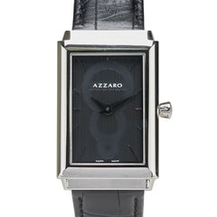 AZZARO 腕時計 クオーツ ブラック文字盤 ステンレススチール レザー メンズ 【中古】
