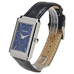 AZZARO 腕時計 クオーツ ブラック文字盤 ステンレススチール レザー メンズ 【中古】