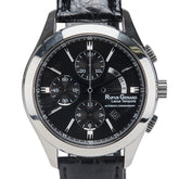 RUFUS GERARD 腕時計 自動巻き ブラック文字盤 ステンレススチール レザー メンズ 【中古】