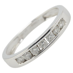 K18WG ホワイトゴールド ダイヤ0.20ct 一文字 リング 指輪 レディース 7号 【中古】