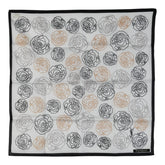 サンローラン YSLロゴ バラ スカーフ ハンカチ ホワイト マルチカラー コットン レディース SAINT LAURENT 【中古】