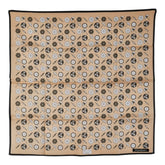 サンローラン YSLロゴ アンブレラ 傘柄 スカーフ ハンカチ ベージュ マルチカラー コットン レディース SAINT LAURENT 【中古】