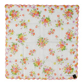 サンローラン フラワー 花柄 スカーフ ハンカチ ホワイト マルチカラー コットン レディース SAINT LAURENT 【中古】