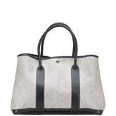 エルメス ガーデンパーティーPM ハンドバッグ トートバッグ ブラック ホワイト トワルアッシュ ネゴンダ レディース HERMES 【中古】