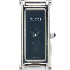グッチ 腕時計 バングルウォッチ 1500L クオーツ ブラック文字盤 ステンレススチール レディース GUCCI 【中古】
