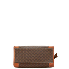 セリーヌ マカダム ハンドバッグ ブラウン PVC レザー レディース CELINE 【中古】