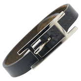 エルメス アピ3 ブレスレット ブラック メタル レザー レディース HERMES 【中古】