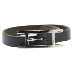 エルメス アピ3 ブレスレット ブラック メタル レザー レディース HERMES 【中古】