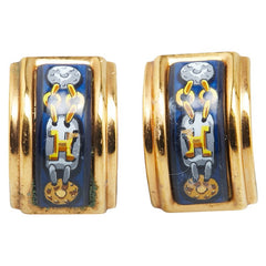 エルメス エマイユ 七宝焼き イヤリング ゴールド マルチカラー メッキ レディース HERMES 【中古】